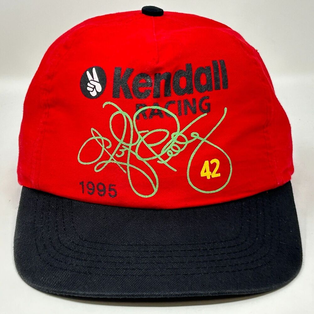 Vintage 90s NASCAR Kyle Petty Cap Baseball Hat Kendall Racing Red Snapback 1995